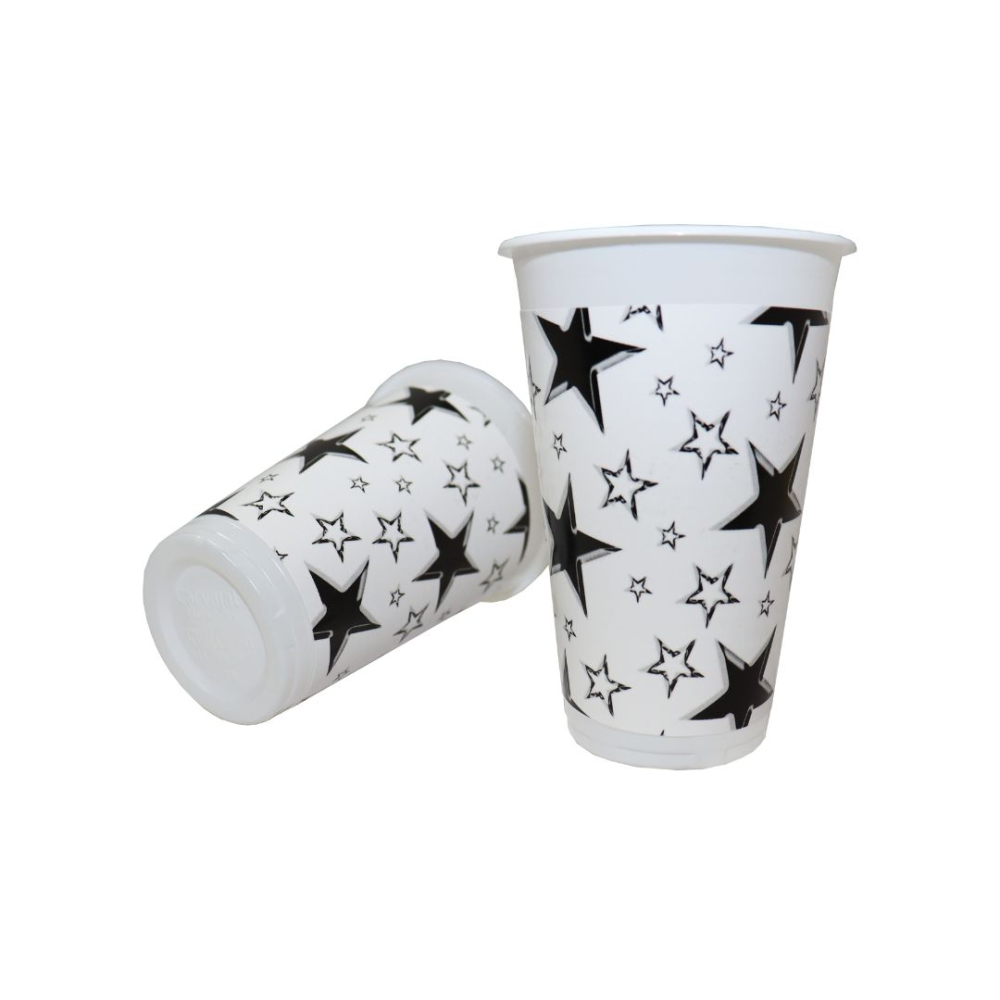 VASO TEMATICO X 12 F/B ESTRELLA NEGRO