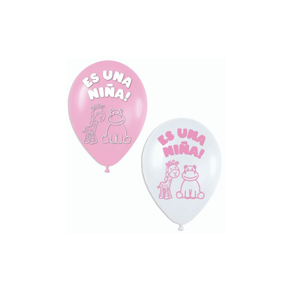 GLOBO MOTIVO TEMATICO SHOWER NIÑA ROSA