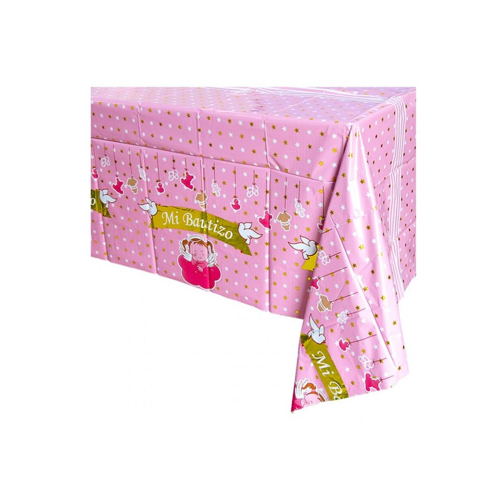 MANTEL METAL BAUTIZO  ROSADO