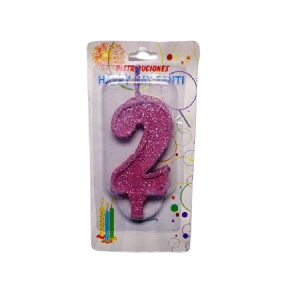 VELA NUMERO GRANDE #2 ROSADO