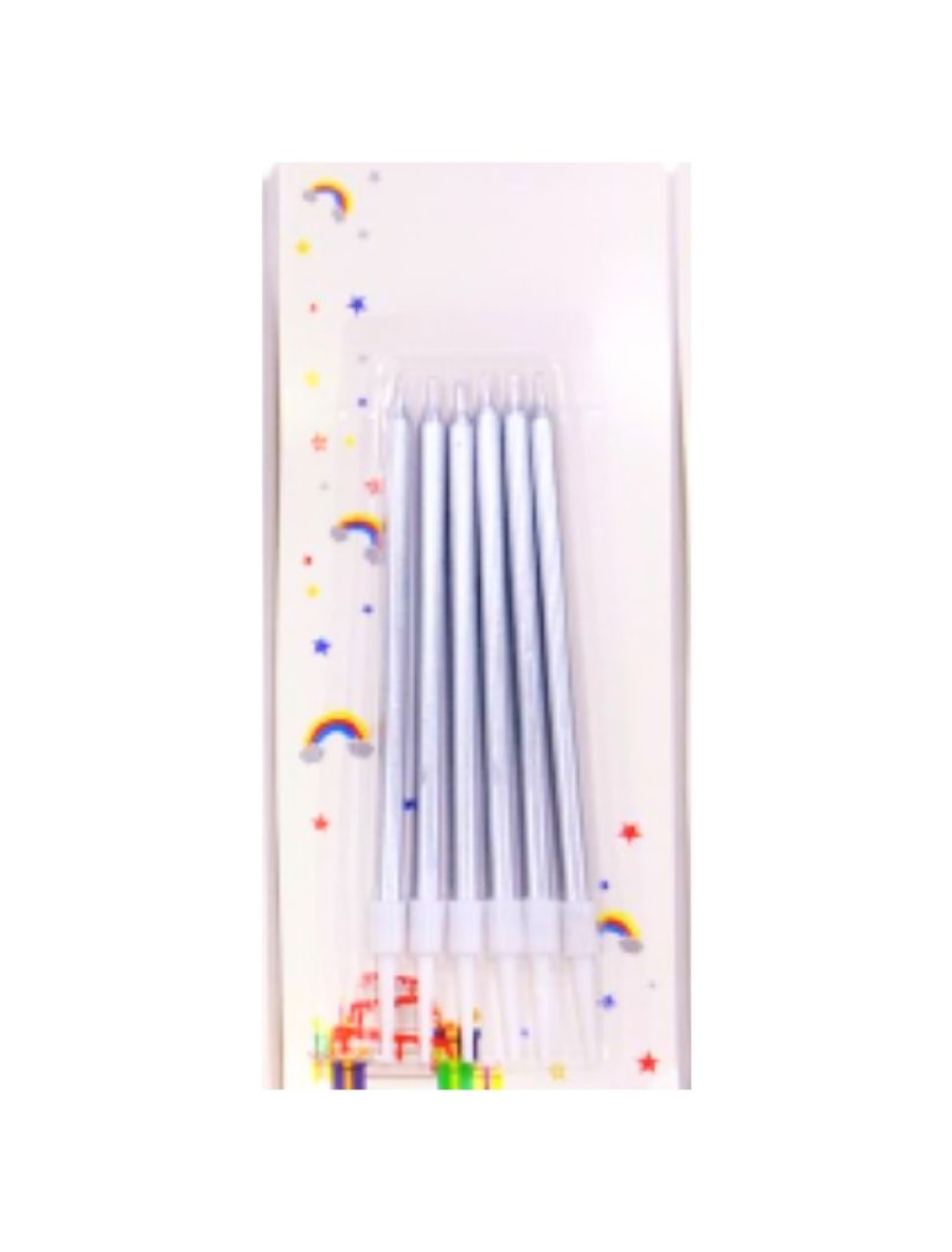 VELA PALITO METALIZADA X6   PLATEADO