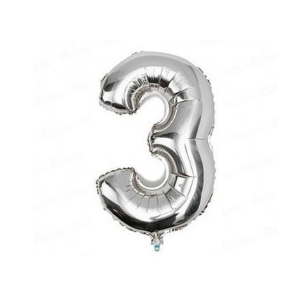 GLOBO METAL 16P #3 PLATEADO