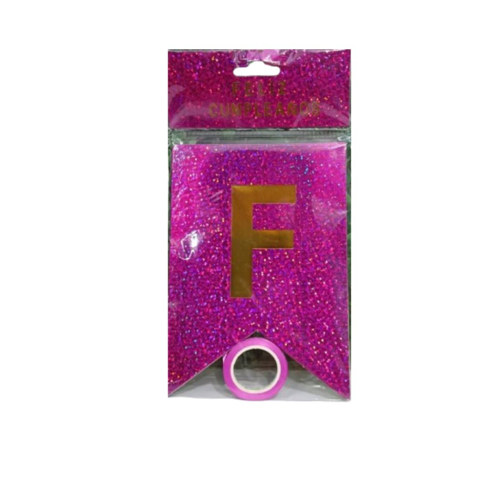 GUIRNALDA ESPEJO HOLOGRAMA  FUCSIA