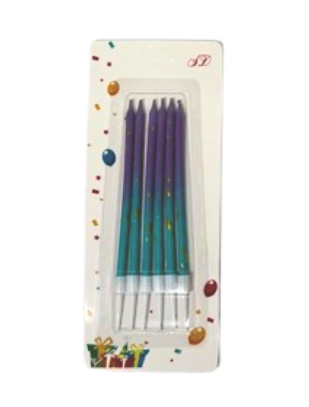 VELA PALITO X6  MORADO TURQUESA