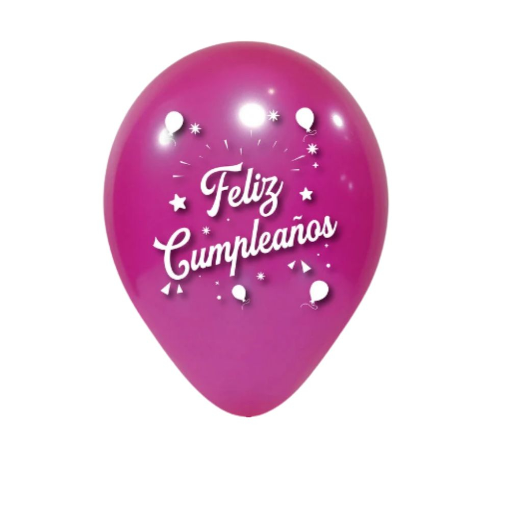 GLOBO SURTI PROMOCION  FELIZ C/FUCSIA SATIN