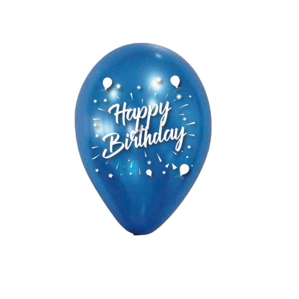 GLOBO SURTI PROMOCION  HAPPY BIRTHDAY AZUL R. SATIN