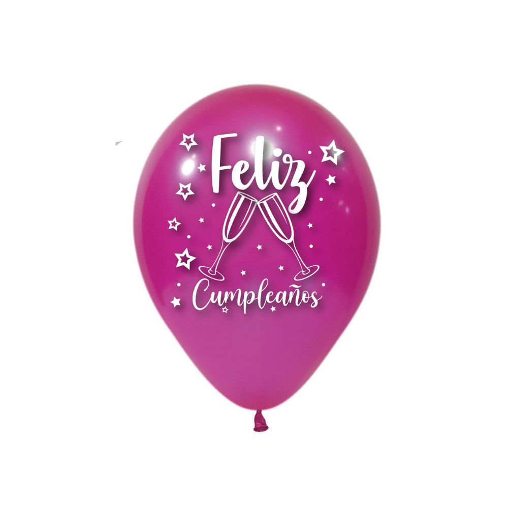 GLOBO SURTI PROMOCION  COPAS FELIZ C/FUCSIA