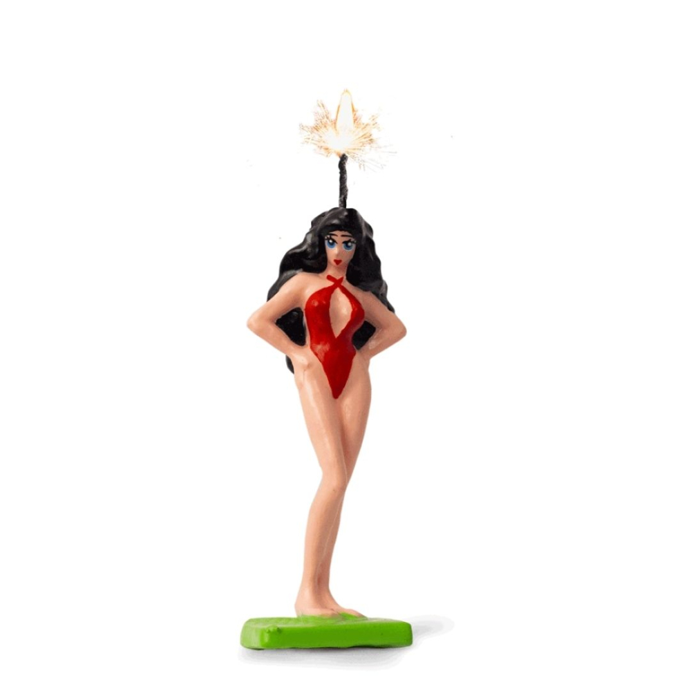 VELA SPLENDOR TEMATICA CHICA PELO NEGRO