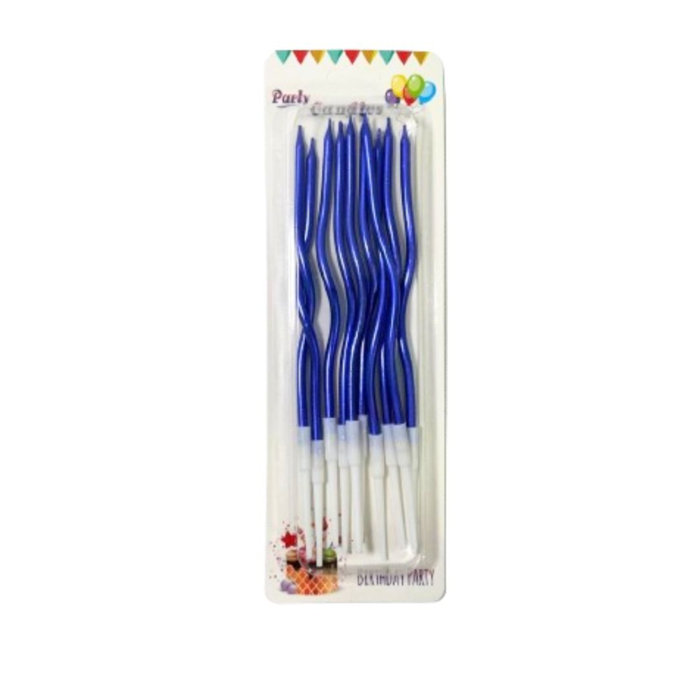 VELA ESPIRAL METAL X 10  AZUL