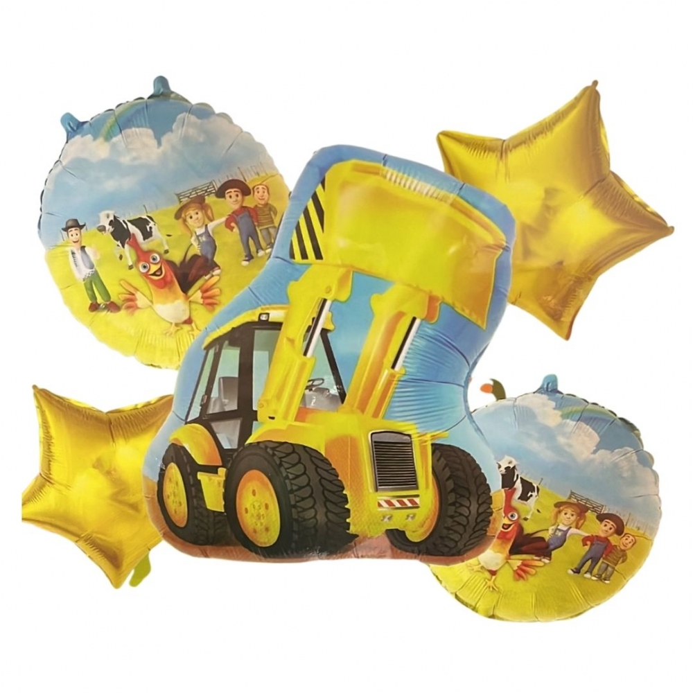 BOUQUET INFANTIL SURTI LA GRANJA DE ZENON RETROEXCAVADORA