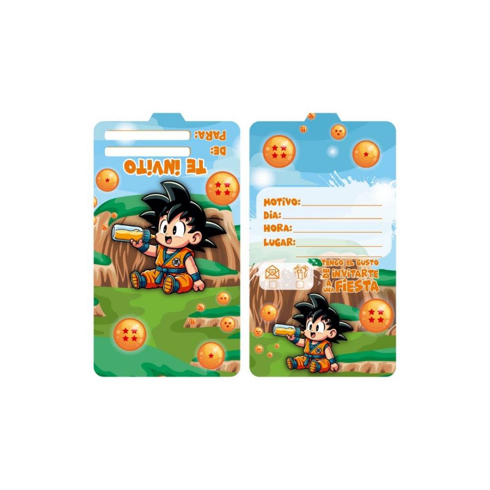 TARJETA INFANTIL X 12 GOKU BEBE