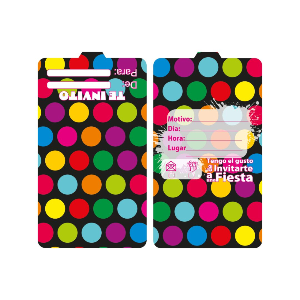 TARJETA TEMATICO X 12 POLKA F-NG- MULTICOLOR