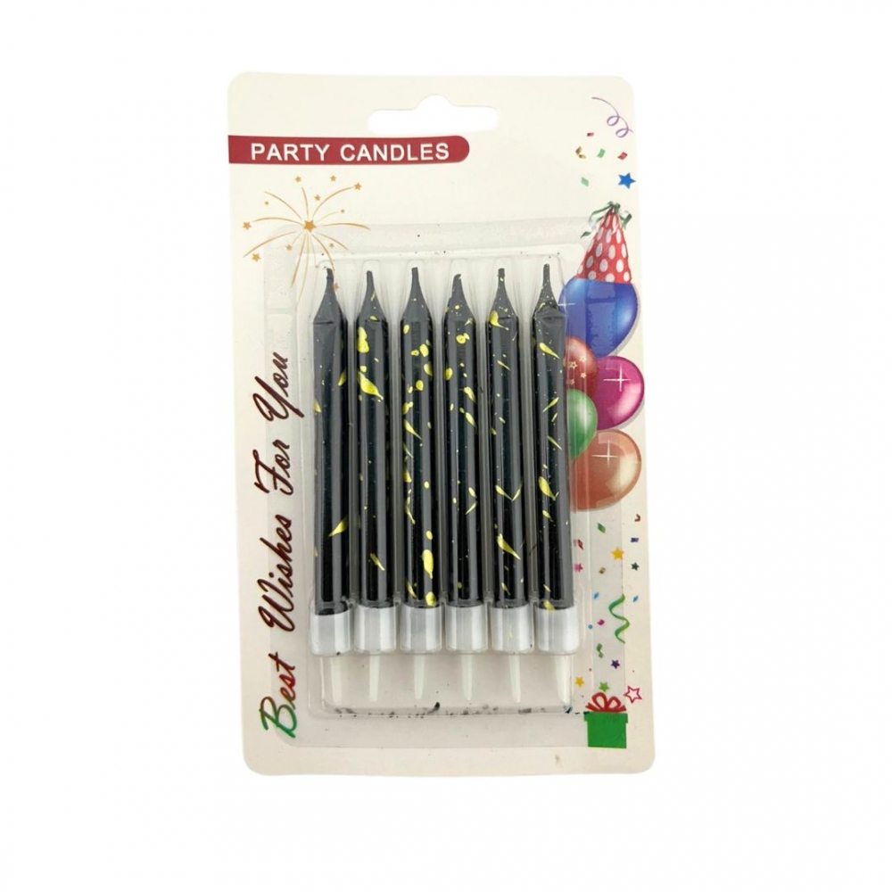 VELA PALITO CORTA CHISPIADA  NEGRO