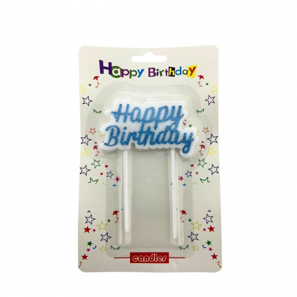 VELA BLOQUE HAPPY BIRTHDAY  AZUL