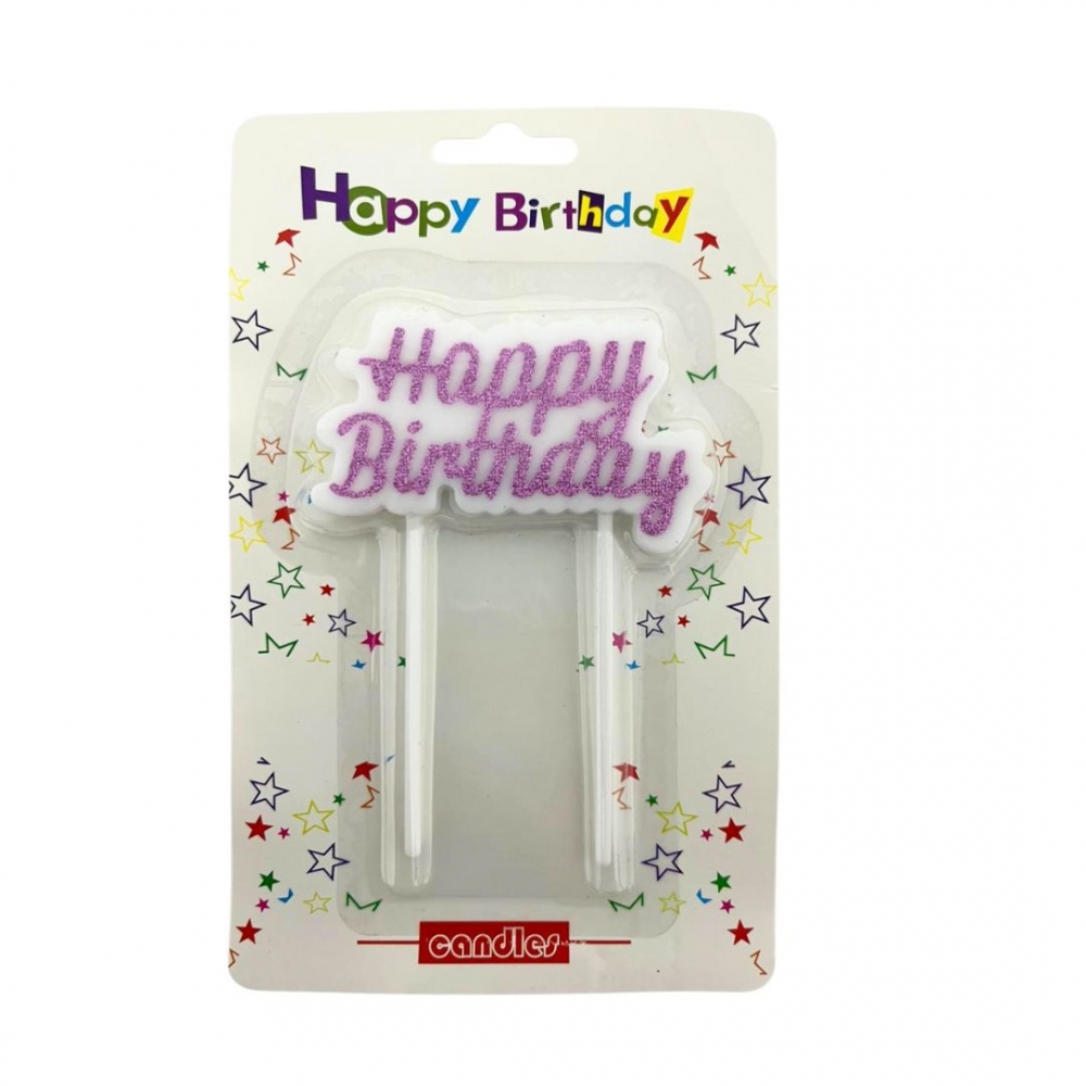 VELA BLOQUE HAPPY BIRTHDAY  FUCSIA