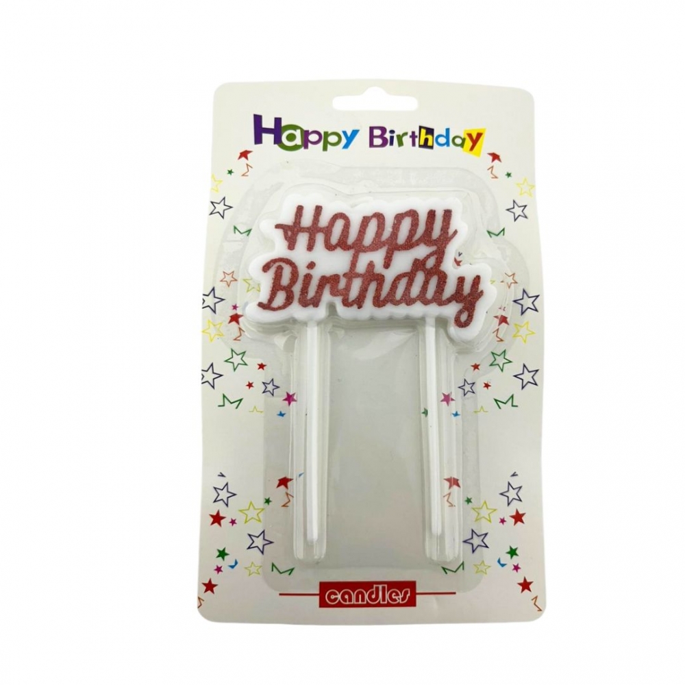VELA BLOQUE HAPPY BIRTHDAY  ROJO