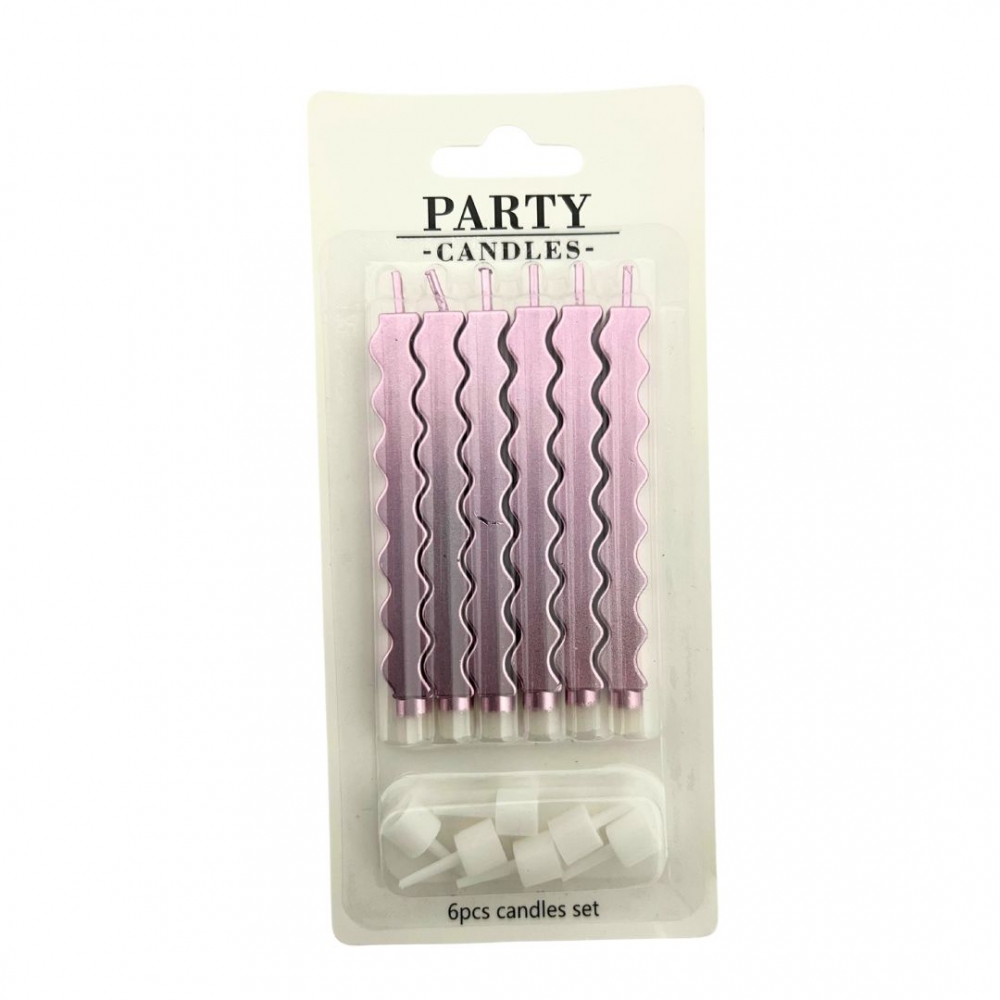 VELA ZIG ZAG  X 6  LILA