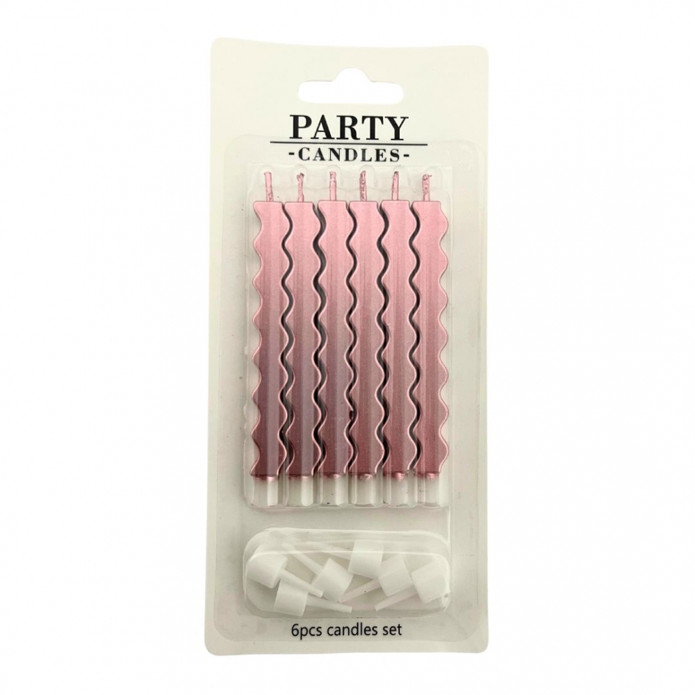 VELA ZIG ZAG  X 6  ORO%20ROSA<br>