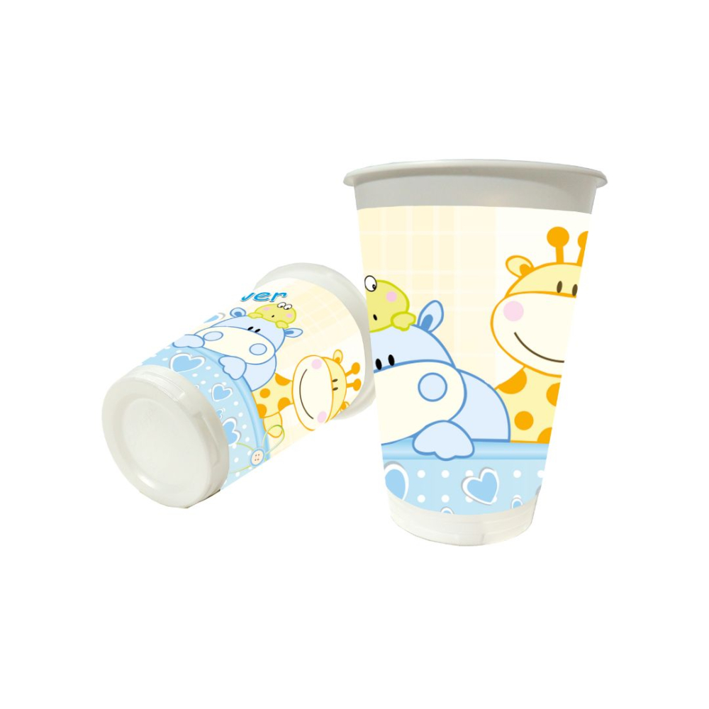 VASO TEMATICO X 12 SHOWER NINO AZUL